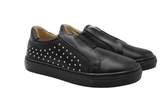 Andanines Black Leather Stud Sneakers 202981