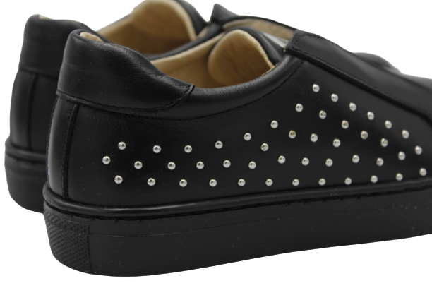 Andanines Black Leather Stud Sneakers 202981