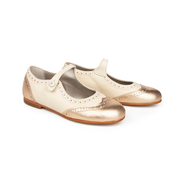 LMDI Ivory Rose Gold Oxford Mary Jane 138739D