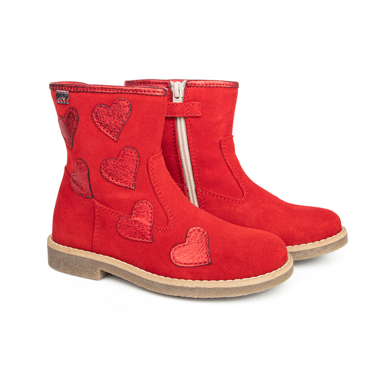 Shoe B 76 Red Suede Heart Side Zipper Boot 1982
