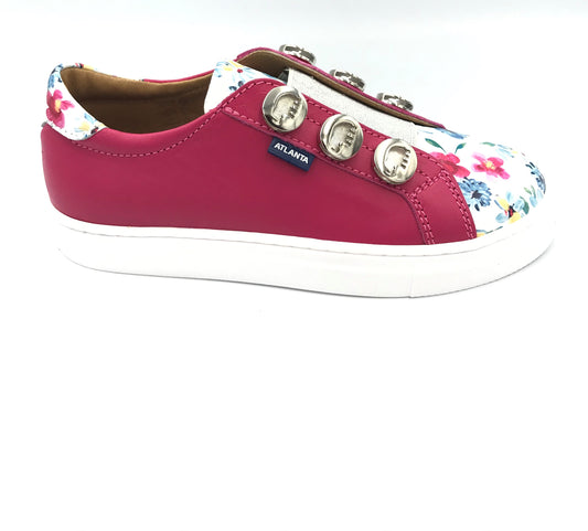 Atlanta Mocassin Pink Floral Slip On Sneaker