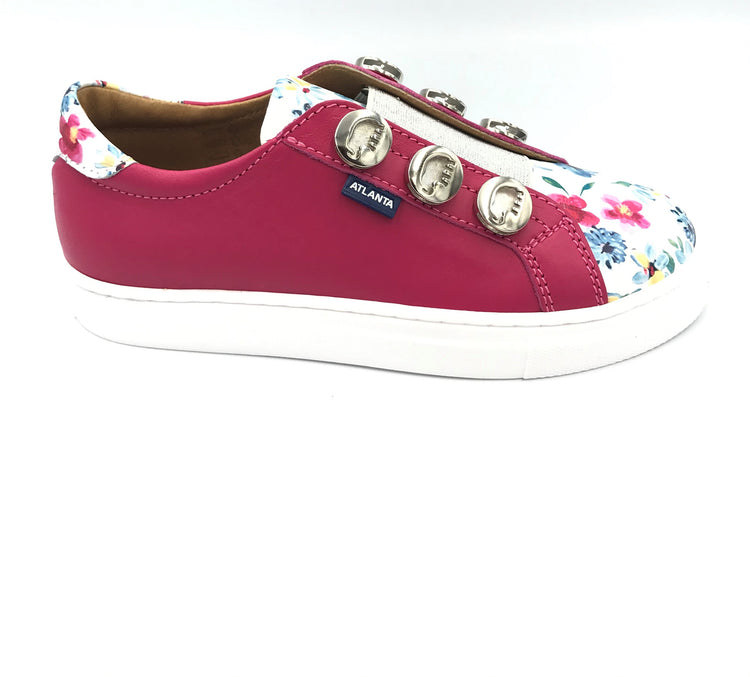 Atlanta Mocassin Pink Floral Slip On Sneaker