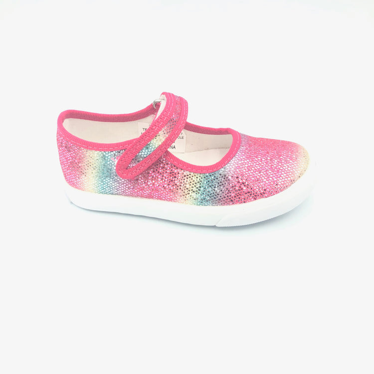 Amiana (A-Line) Pink Rainbow Velcro Strap Slip On Sneaker A0838