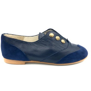 Belle Chiara Navy Leather Suede Oxford