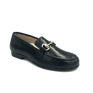 Hoo Black Leather Chain Loafer 3076