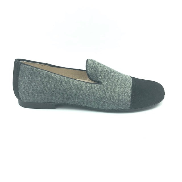 Hoo Grey Flannel Black Suede Dress Shoe 3062