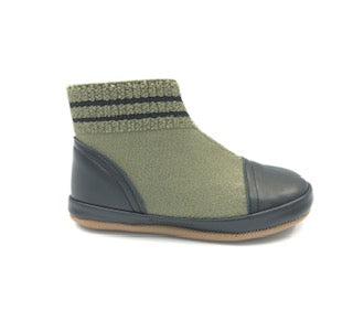 Pepe' Olive Black Sock Bootie 226