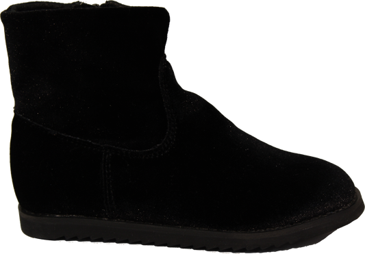 Oldsoles Black Velvet Boot Side Zipper 7506