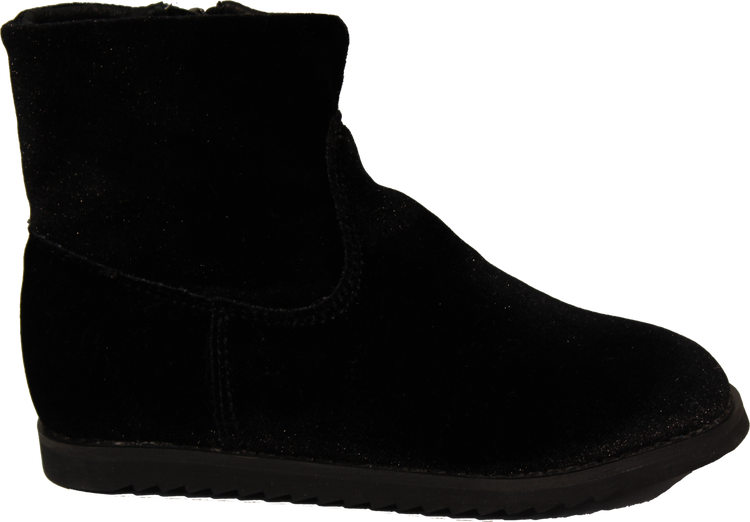 Oldsoles Black Velvet Boot Side Zipper 7506