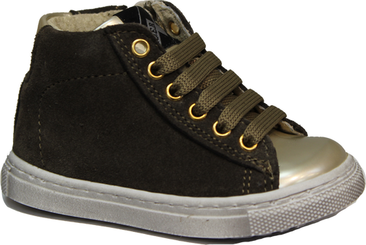 Shoe B 76 Olive High Top Side Zip Sneaker