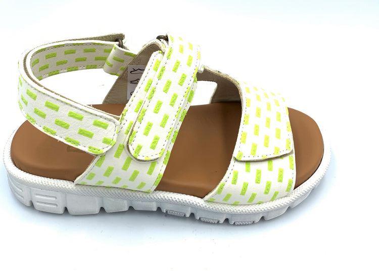 Pepe' Green White Velcro Sandal 272