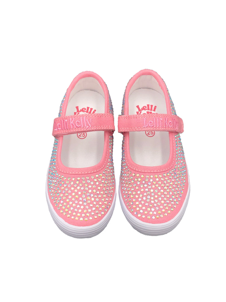 Lelli Kelly Pink Sparkle Velcro Strap Sneaker 5304