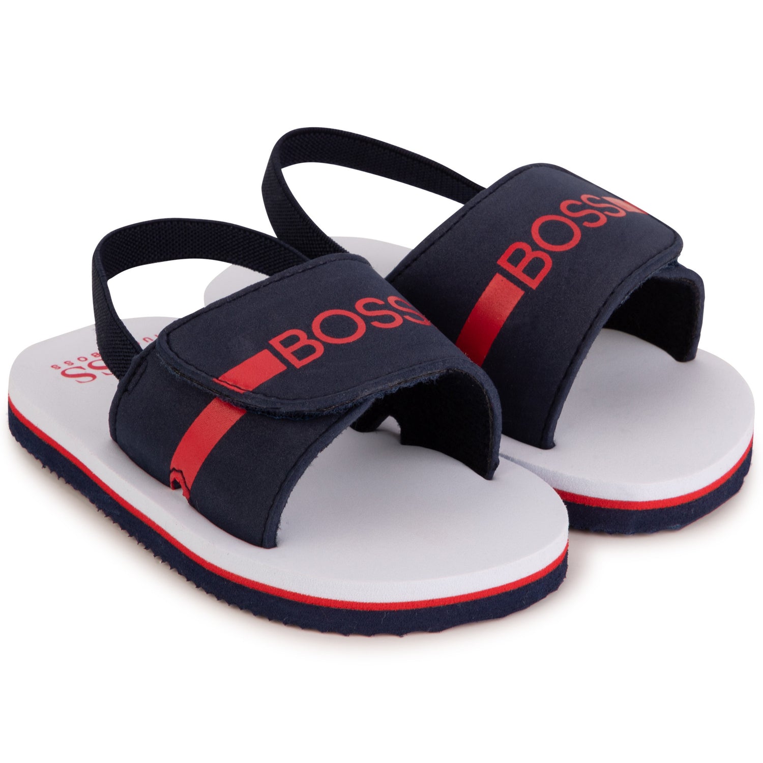 Hugo Boss Red Logo Velcro Slipper J09167 – Laced Shoe Inc