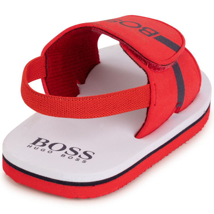 Hugo Boss Red Navy Logo Velcro Slipper J09167
