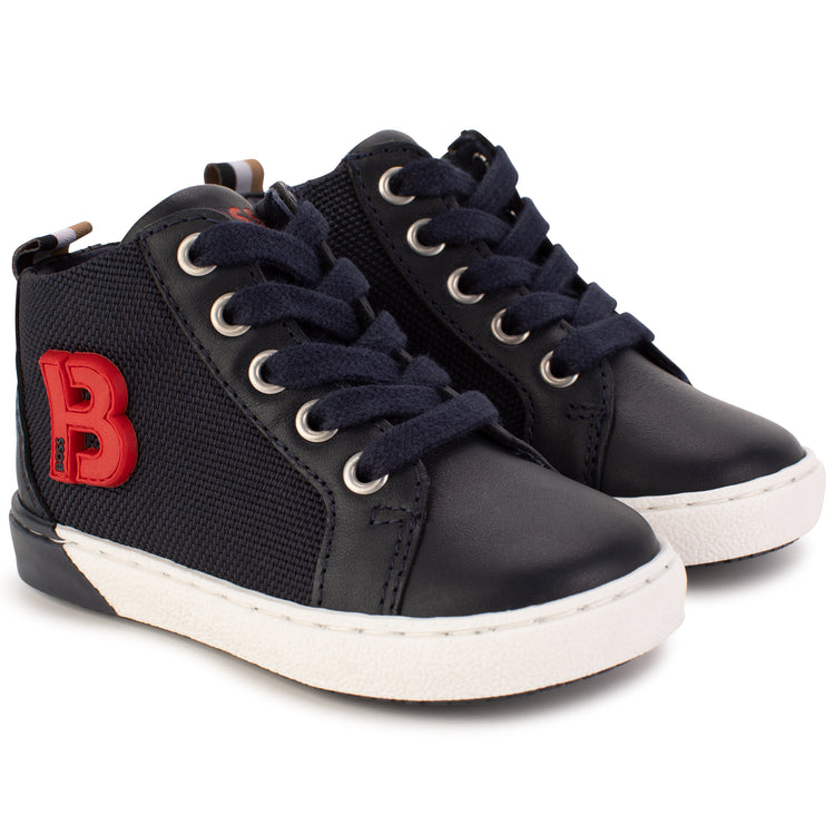 Hugo Boss Navy Red B High Top Sneaker J09181