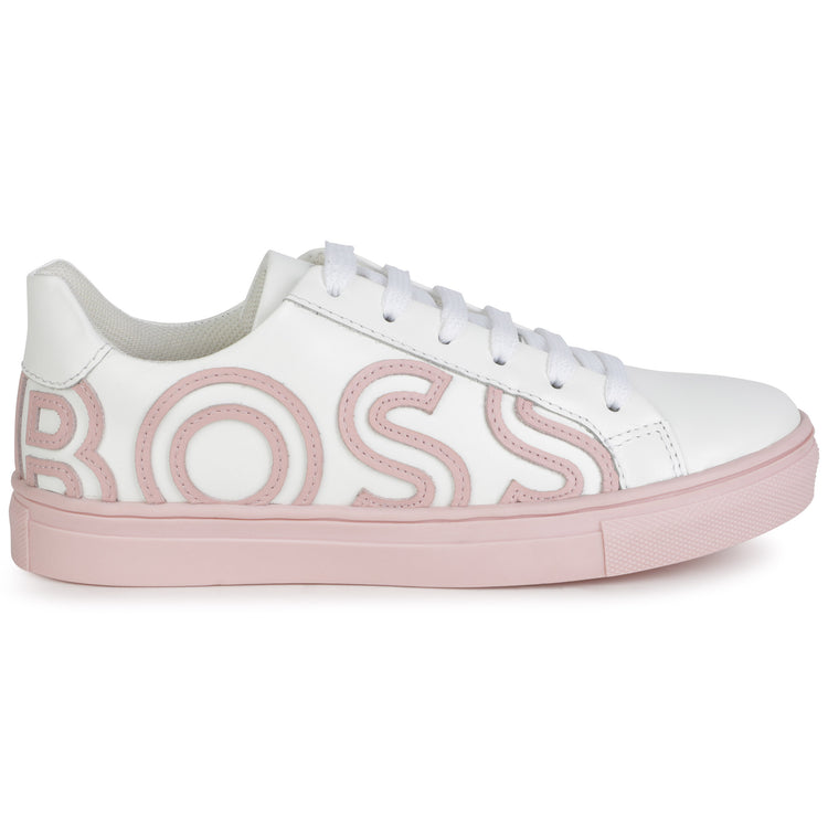 Hugo Boss White Pink Logo Lace Sneaker J19081