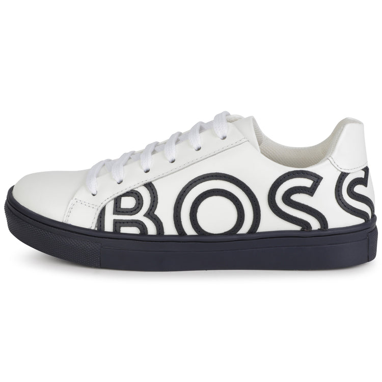 Hugo Boss White Navy Logo Lace Sneaker J29330