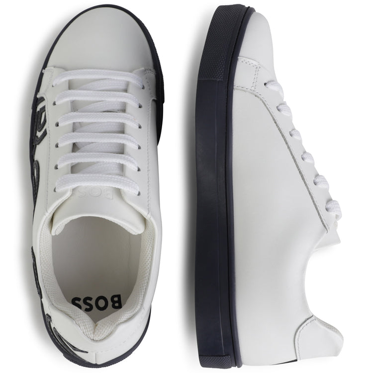 Hugo Boss White Navy Logo Lace Sneaker J29330