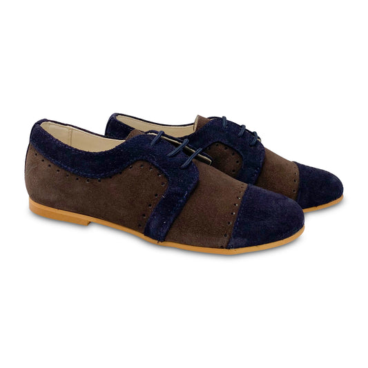 Sonatina Sir Chocolate Brown and Navy Suede Oxford