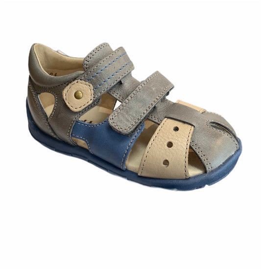Froddo Grey Blue Velcro Closed Toe Sandal 2150087