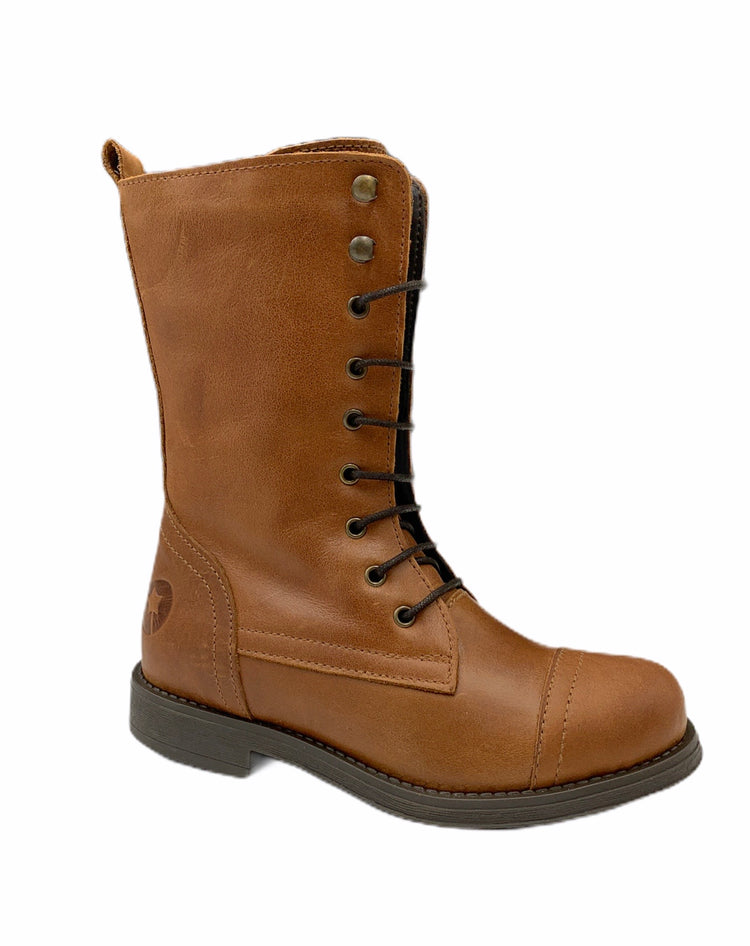 LMDI Brown Taba Leather Lace Up Boot