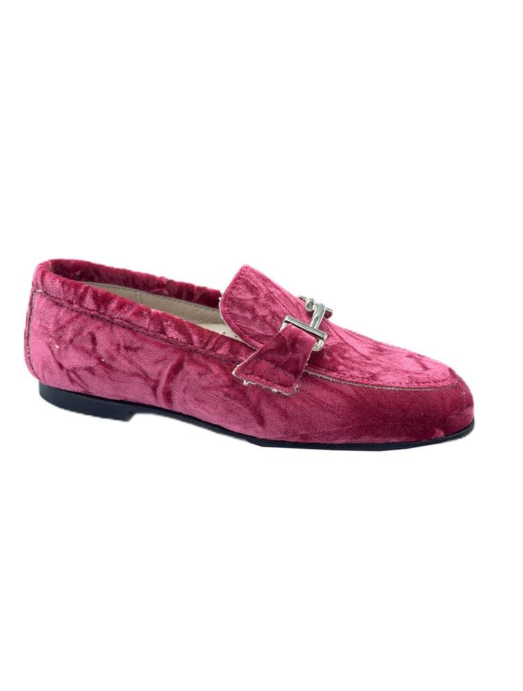 Hoo Pink Crushed Velvet Chain Loafer 3181