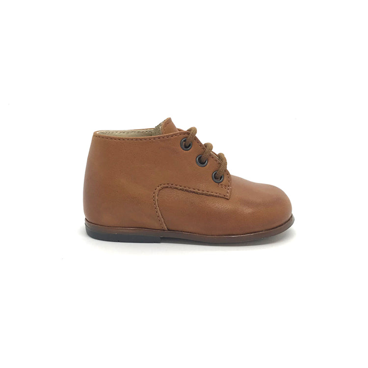 The Eugens Miloto Cognac Lace Up First Walker Toddler High Top