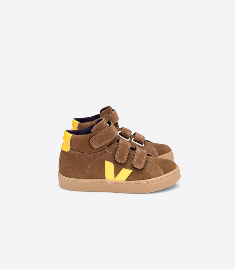Veja Brown Suede Velcro Hi Top Sneaker 2697