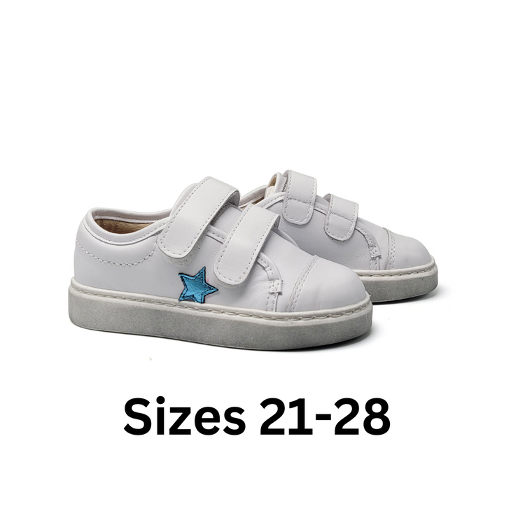 Confetti White Blue Star Velcro Sneaker 3439