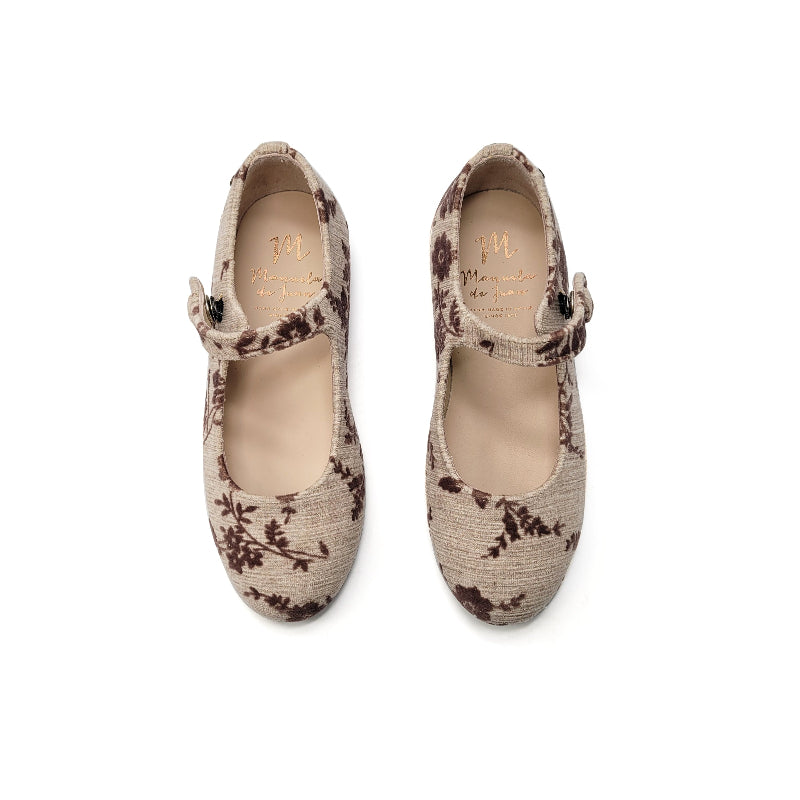 Manuela-De-Juan-Taupe-Floral-Mary-Jane-GIRLS