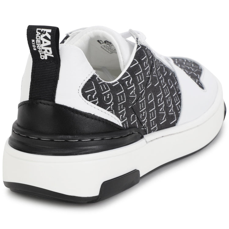 Karl Lagerfeld White and Black Lace Sneaker 29064