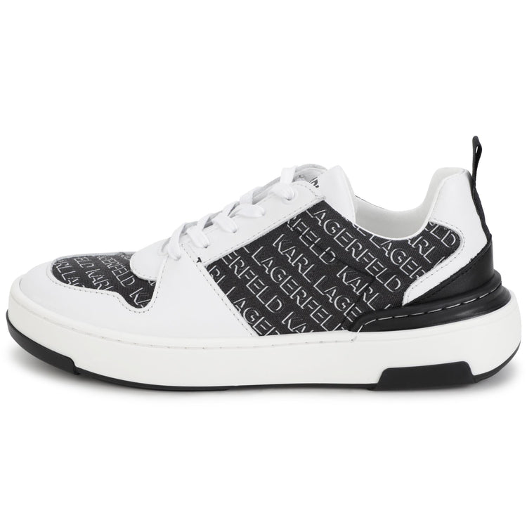Karl Lagerfeld White and Black Lace Sneaker 29064