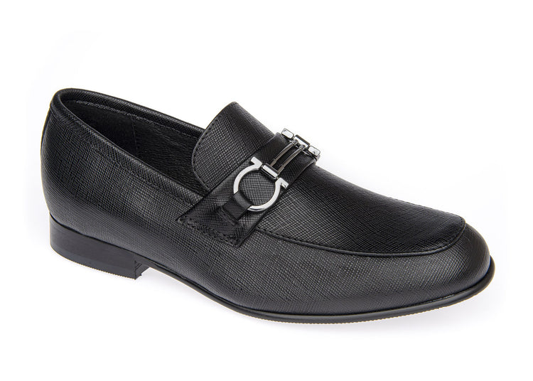 Venettini Ace55 Black Chain Slip On Dress Loafer