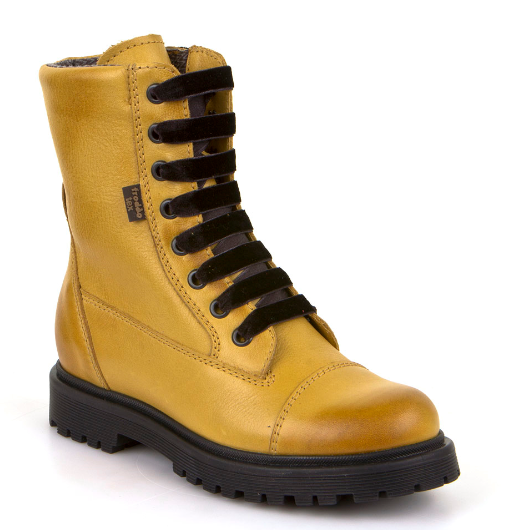 Froddo Tex Yellow Lace Up Side Zipper Waterproof Boot G3110117