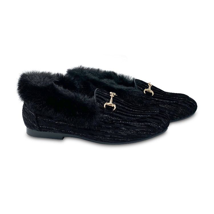 gufanpei-black-shimmer-fur-slip-on-girls