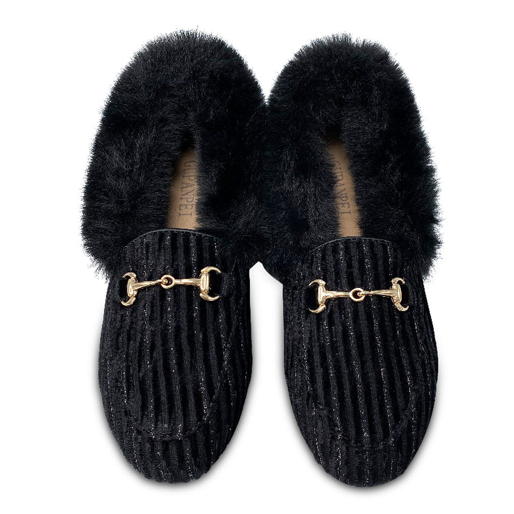 gufanpei-black-shimmer-fur-slip-on-girls