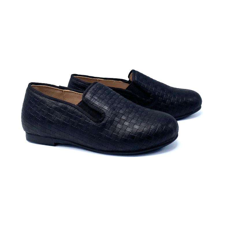 gufanpei-black-woven-basket-weave-shoe-boys