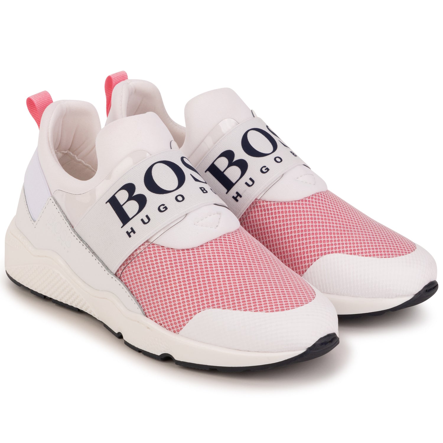 Hugo Boss Pink White Mesh Logo Sneaker J19067 – Laced Inc