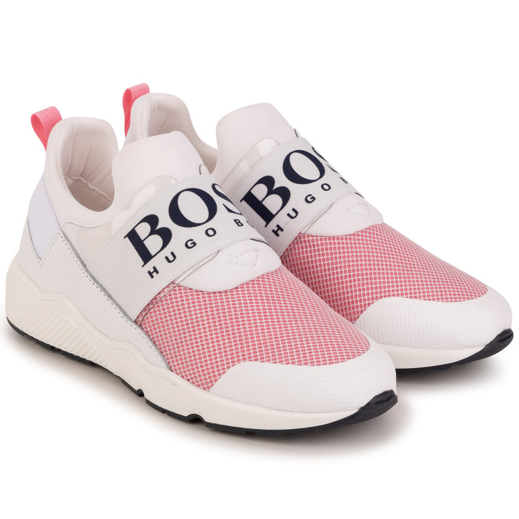 Hugo Boss Pink White Mesh Logo Sneaker J19067