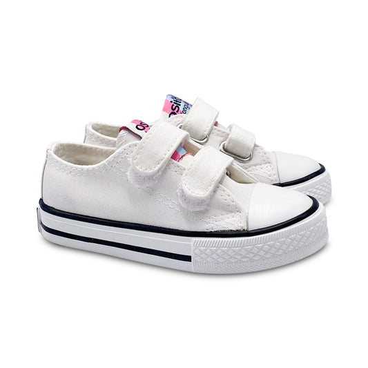 Conguitos White Canvas Velcro Sneaker 14100