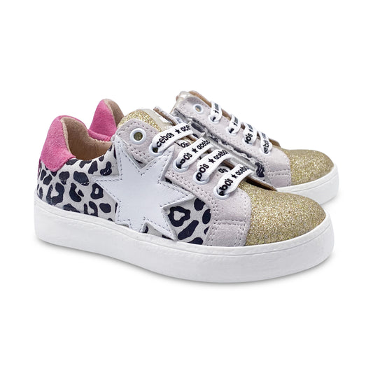 Acebos Cow Pink Star Lace Sneaker 5461