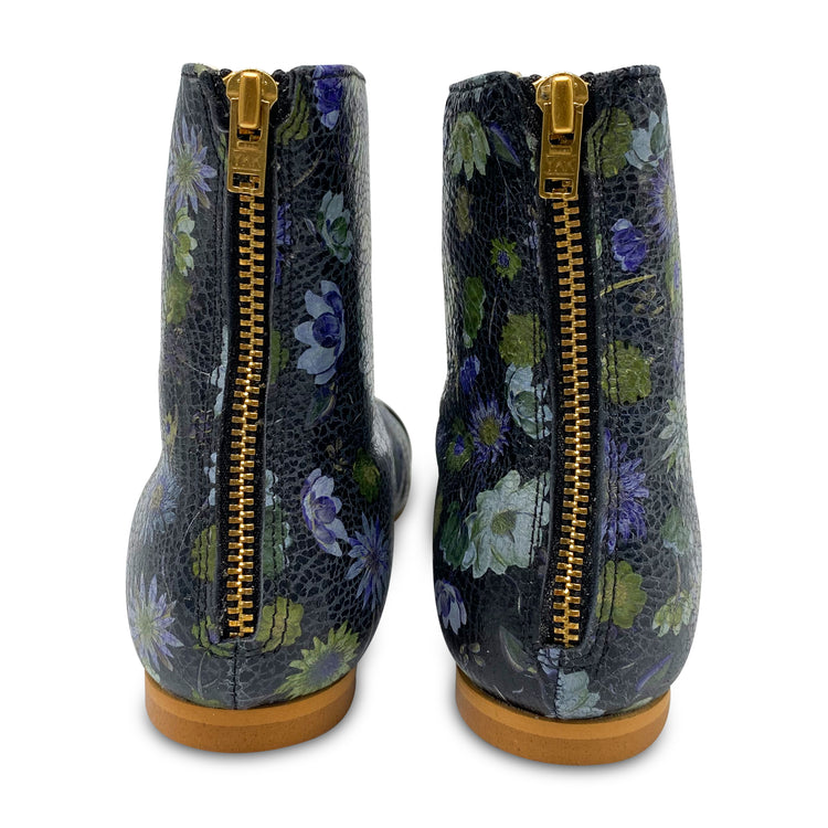 Sonatina Polly Floral Leather Back Zipper Bootie