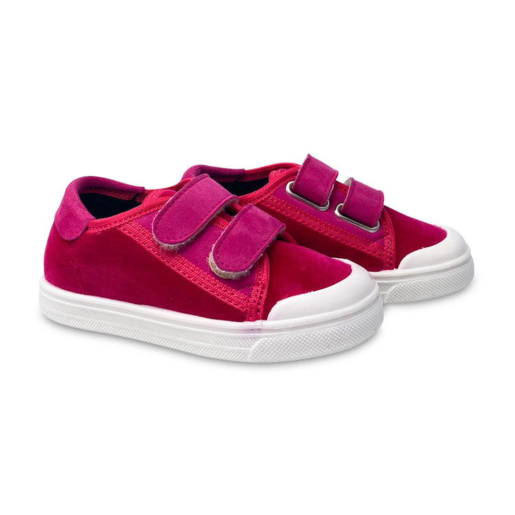 Pepe' Fuchsia Pink Velvet Velcro Sneaker