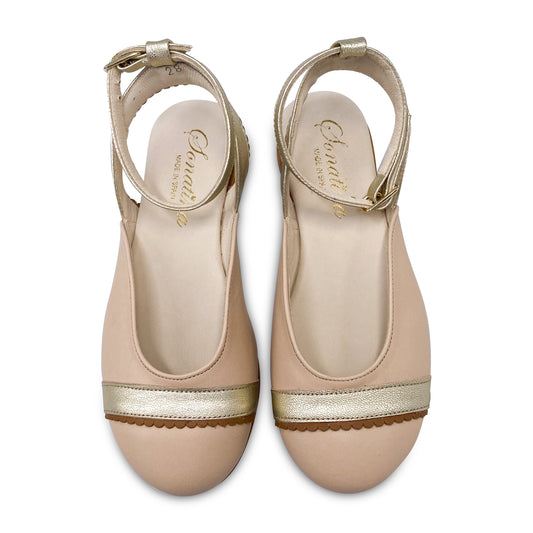 Sonatina Swan Ivory Pink Gold Ankle Strap