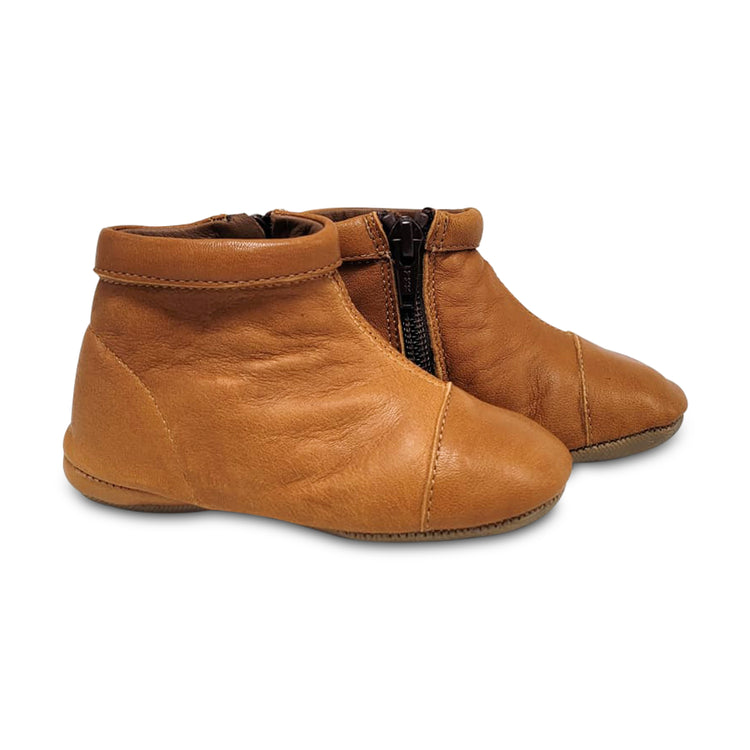 Pepe' Camel Leather Folded Bootie 00219