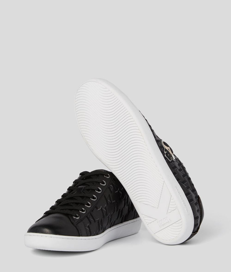 Karl Lagerfeld Embossed Patch Black Lace Up Sneaker