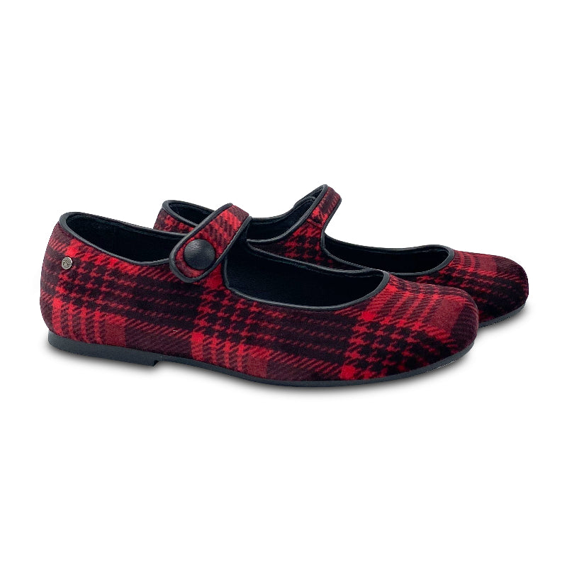 manuela-de-juan-red-plaid-velvet-girls-shoes