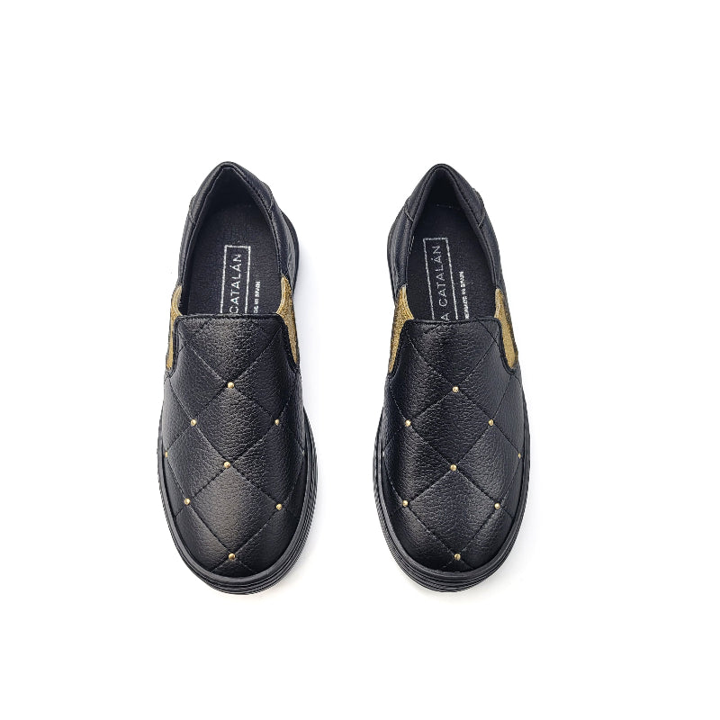 maria-catalan-black-gold-dot-slipon-sneaker-girls-shoe