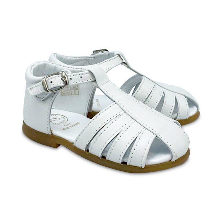 Ruth Secret White Leather Sandal  1031