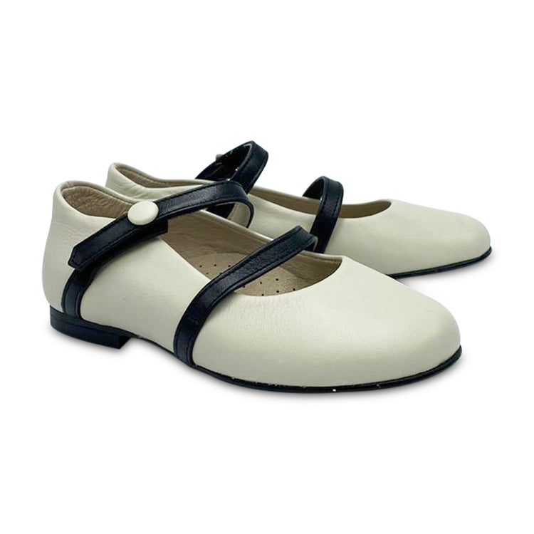 HOO Ivory Black Double Strap Mary Jane CV3170